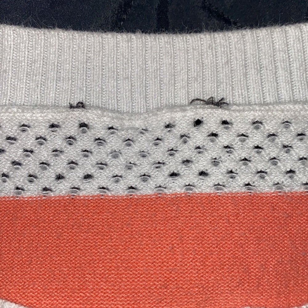 Coral & White Striped Long-Sleeve Sweater - Size Small - Picture 3 of 3